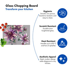 Purple Passion Flowers Chopping Board