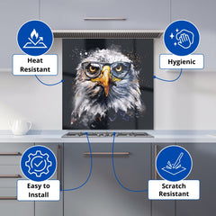 Eagle In Glasses Splashart Kitchen Splashback