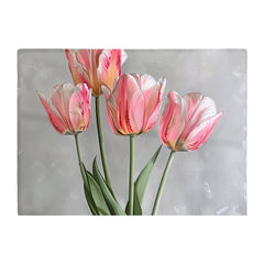 Painted Pink Tulips Chopping Board