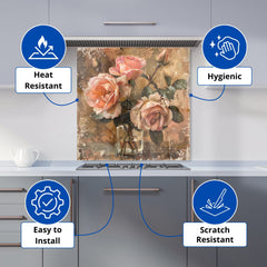 Vintage Roses Kitchen Splashback