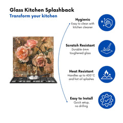 Vintage Roses Kitchen Splashback