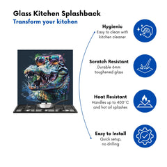 Crocodile In Glasses Splashart Kitchen Splashback