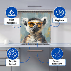 Lemur In Glasses Kitchen Splashback