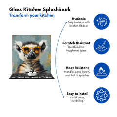 Lemur In Glasses Kitchen Splashback