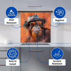 Orangutan In Glasses Kitchen Splashback