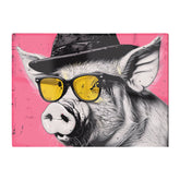 Pig In A Hat And Glasses Chopping Board