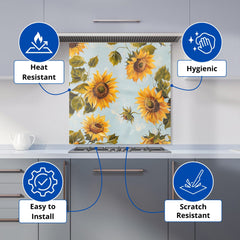 Summer Sunflowers Kitchen Splashback