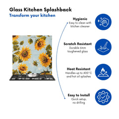 Summer Sunflowers Kitchen Splashback
