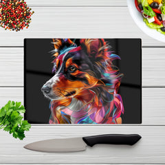 Colorful Collie Dreams Chopping Board