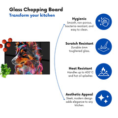 Colorful Collie Dreams Chopping Board