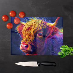 Vibrant Highland Cow Chopping Board