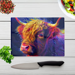Vibrant Highland Cow Chopping Board