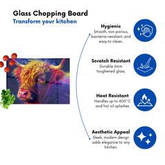 Vibrant Highland Cow Chopping Board