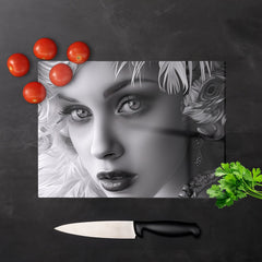 Glamorous Monochrome Diva Chopping Board