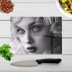 Glamorous Monochrome Diva Chopping Board