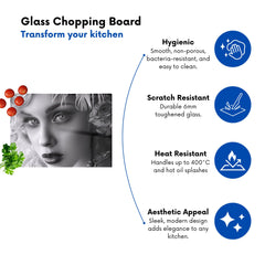 Glamorous Monochrome Diva Chopping Board