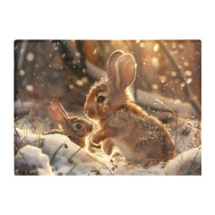 Winter Woodland Rabbits Chopping Board