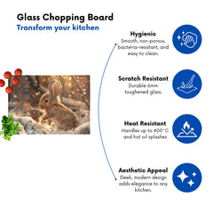 Winter Woodland Rabbits Chopping Board