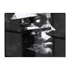 Fragmented Silhouette In Black And White Chopping Board