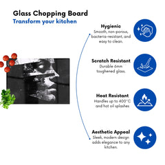 Fragmented Silhouette In Black And White Chopping Board