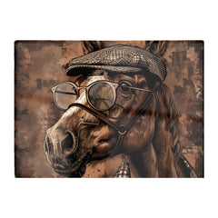 Dapper Horse With Tweed Cap Chopping Board