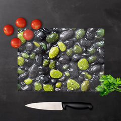 Emerald And Onyx Pebble Design Chopping Board