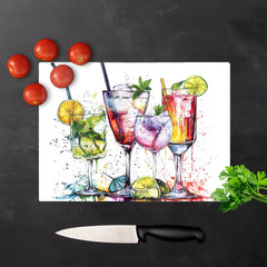 Vibrant Cocktail Splash Chopping Board