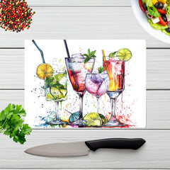 Vibrant Cocktail Splash Chopping Board