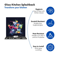 Nighttime Cocktail Splash Kitchen Splashback