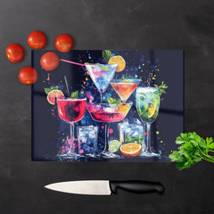 Nighttime Cocktail Splash Chopping Board