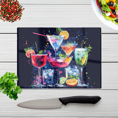 Nighttime Cocktail Splash Chopping Board