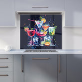 Nighttime Cocktail Splash Kitchen Splashback