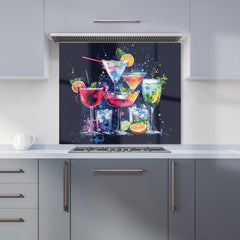 Nighttime Cocktail Splash Kitchen Splashback