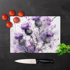 Vibrant Scottish Thistle Art Chopping Board
