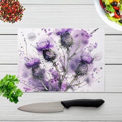 Vibrant Scottish Thistle Art Chopping Board