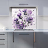 Vibrant Scottish Thistle Art Kitchen Splashback