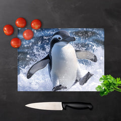 Joyful Penguin Splashes Chopping Board