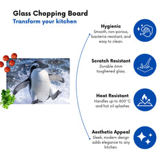 Joyful Penguin Splashes Chopping Board