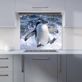 Joyful Penguin Splashes Kitchen Splashback