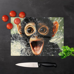 Excited Monkey In The Water Chopping Board