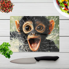 Excited Monkey In The Water Chopping Board