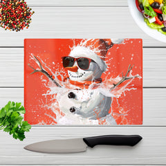 Cool Snowman In Winter Splash Chopping Board