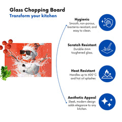 Cool Snowman In Winter Splash Chopping Board