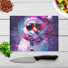 Cosmic Snowman Celebration Chopping Board