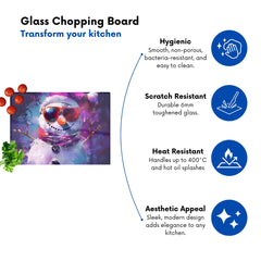 Cosmic Snowman Celebration Chopping Board