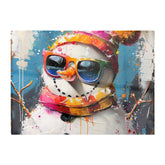 Vibrant Snowman With Style Chopping Board