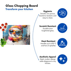 Vibrant Snowman With Style Chopping Board
