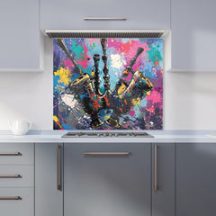 Scottish Bagpipes Splashart Kitchen Splashback