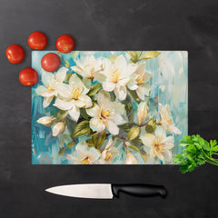Fresh Jasmine In Blue Hue Chopping Board