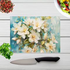 Fresh Jasmine In Blue Hue Chopping Board
